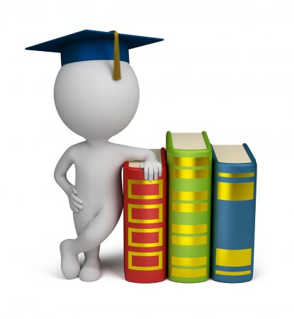 depositphotos 8541955 stock photo 3d small graduate and books